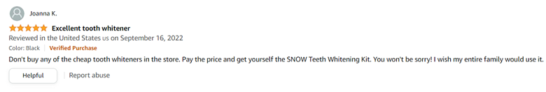 Snow Teeth Whitening review 2